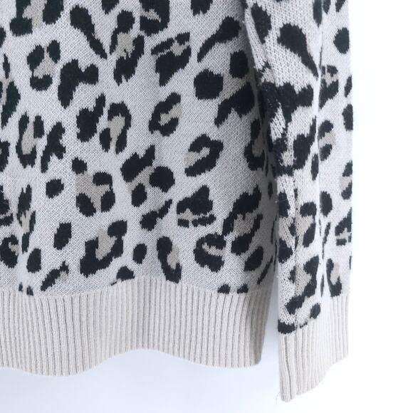 Kut from the Kloth Boxy Neutral Animal Leopard Print CowlNeck Pullover Sweater S - Picture 13 of 13